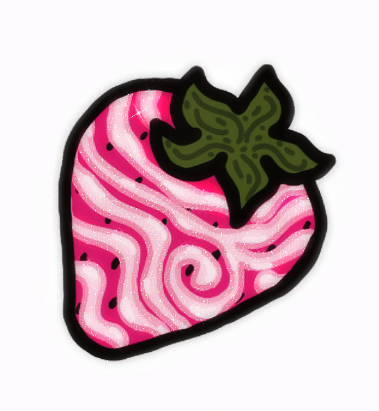 Gorgeous - Swirly Strawberry Sticker