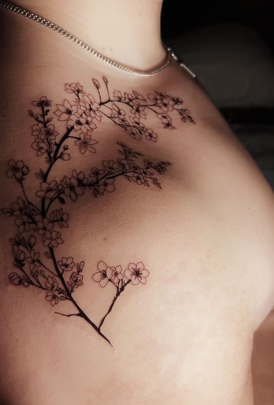 Floral Shoulder - Temporary Tattoo