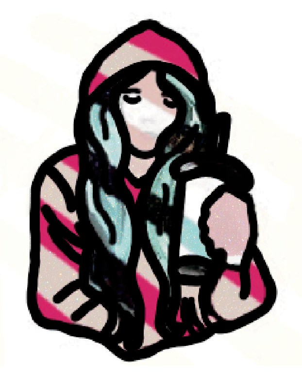 Smoothies - Girl Holding Cup Sticker