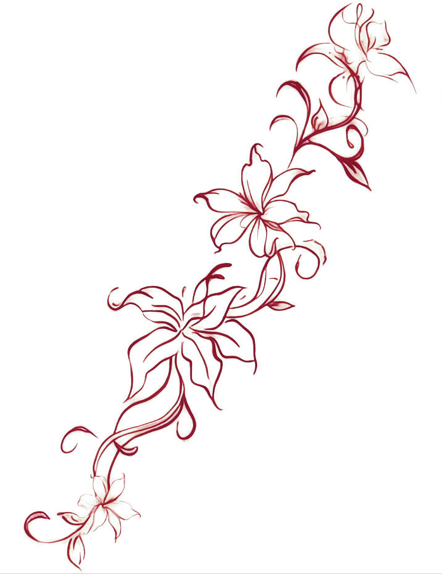 Floral Spine - Temporary Tattoo