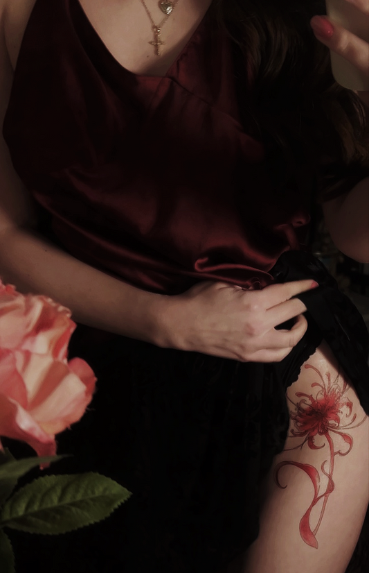 Spider Lily Flower - Temporary Tattoo