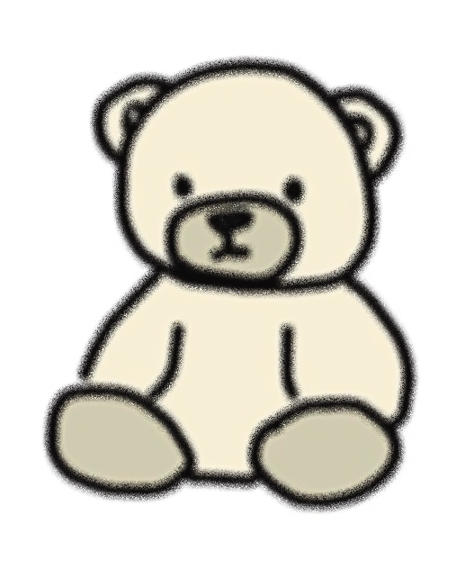Comfort - Off-Focus Fuzzy Teddy Bear Sticker