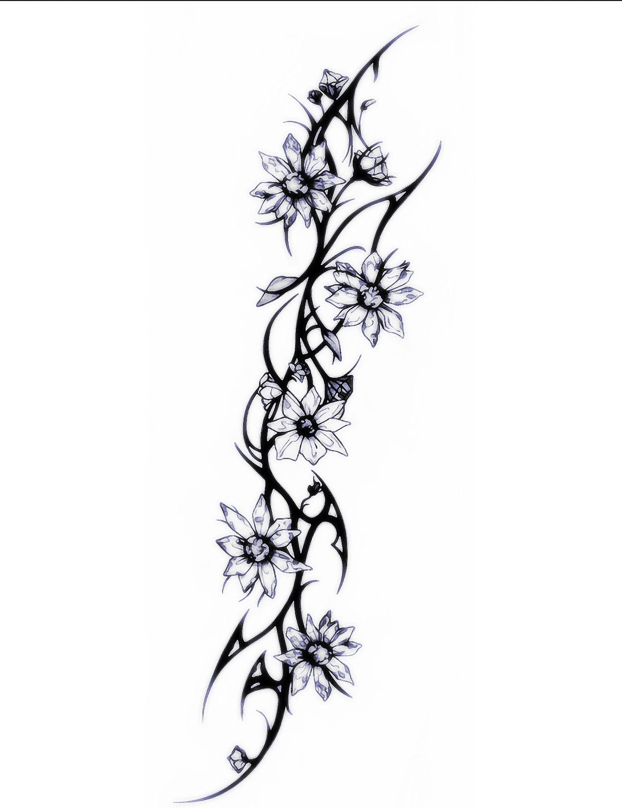 Floral Cybersigilism - Temporary Tattoo