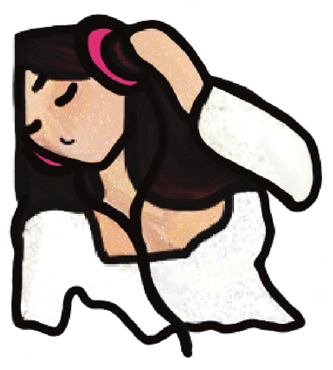 Reserved - Headphones Girl Sticker