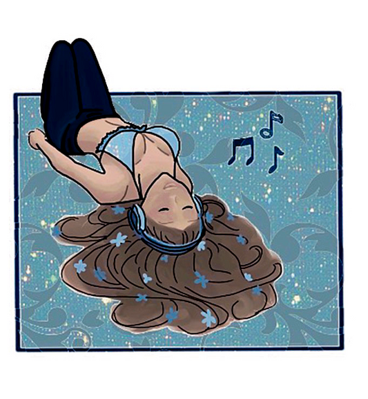 Grounded - Girl in Headphones Sticker