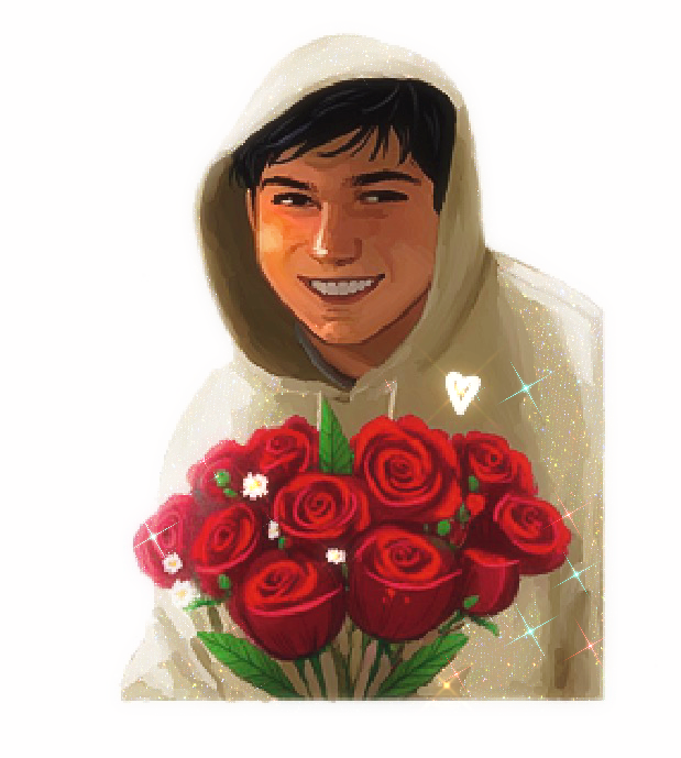 Commitment - Guy with Roses Sticker