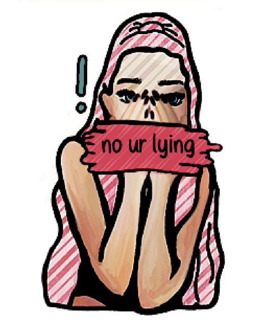 no ur lying - Surprised Girl Sticker