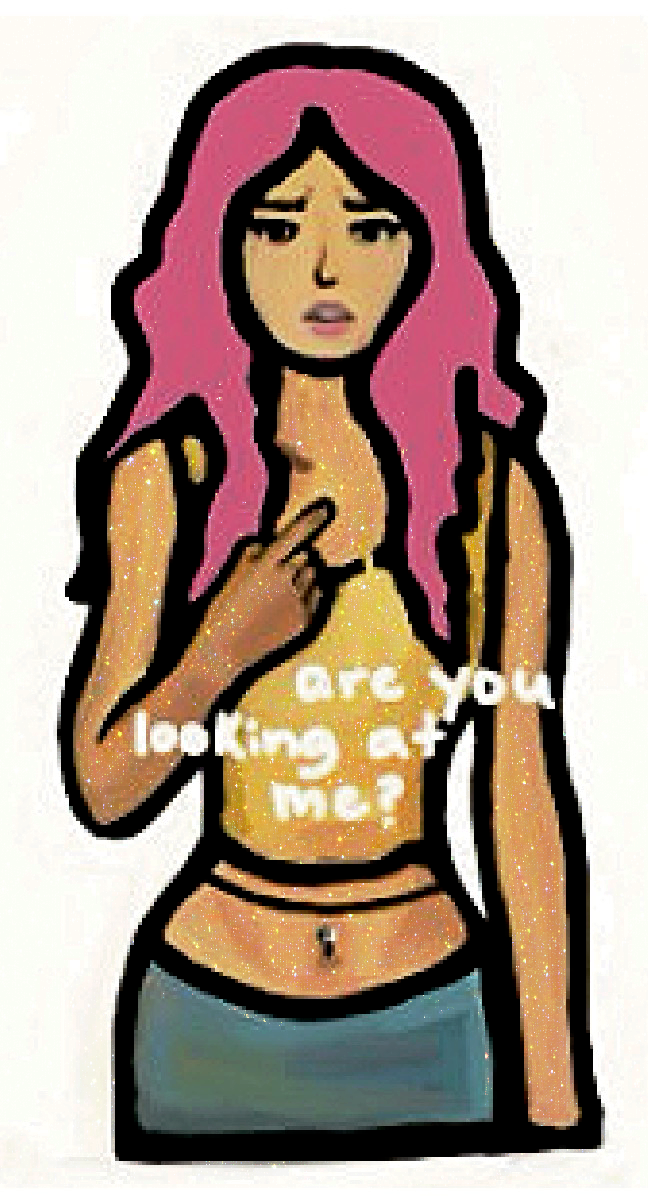 are you looking at me? - Girl Sticker