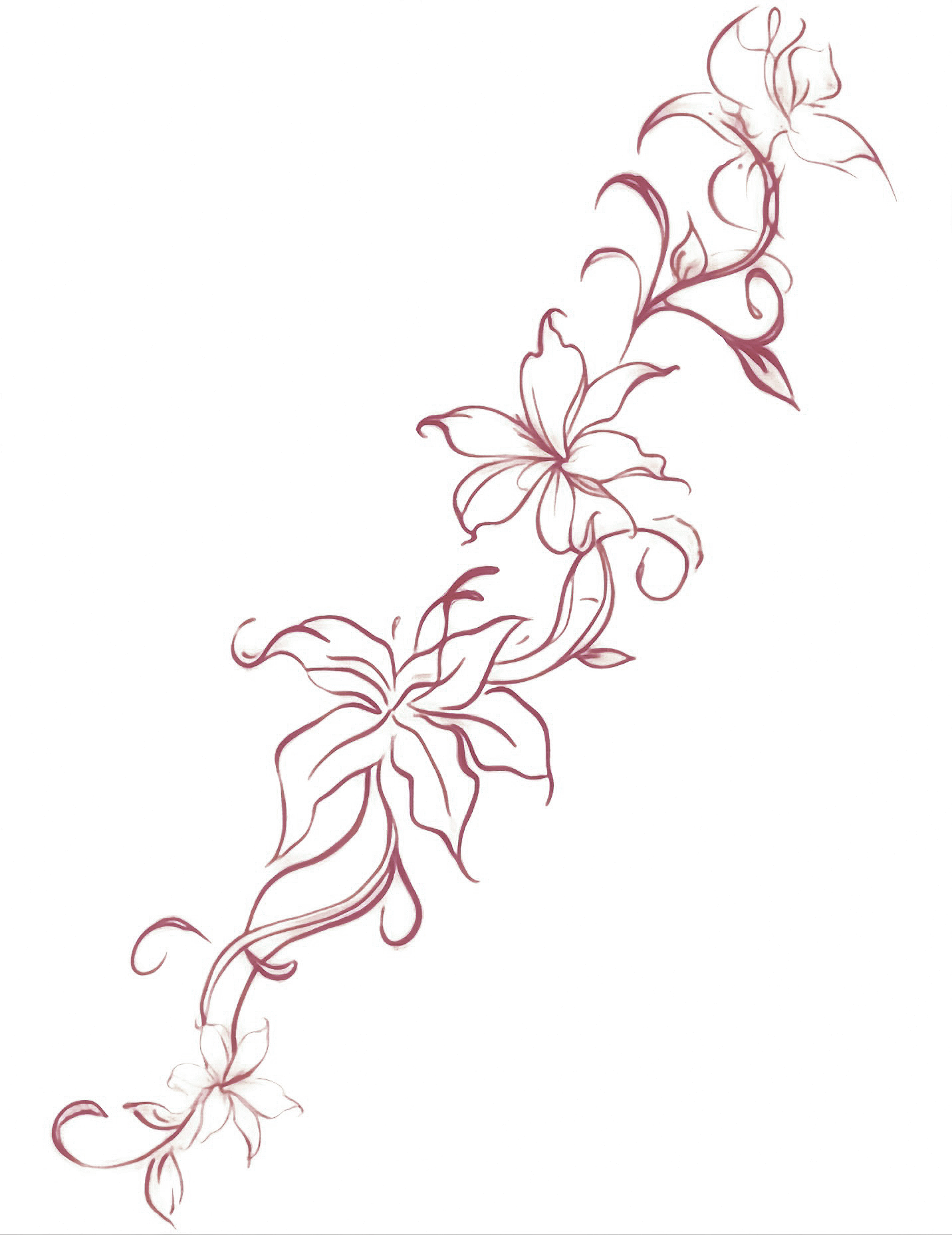 Floral Spine - Temporary Tattoo