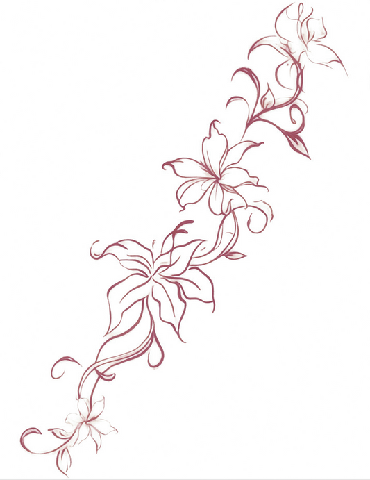 Floral Spine - Temporary Tattoo