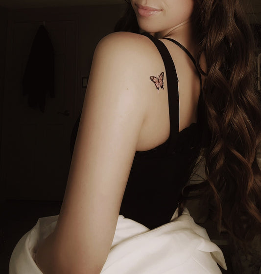 Pink Butterfly - Temporary Tattoo