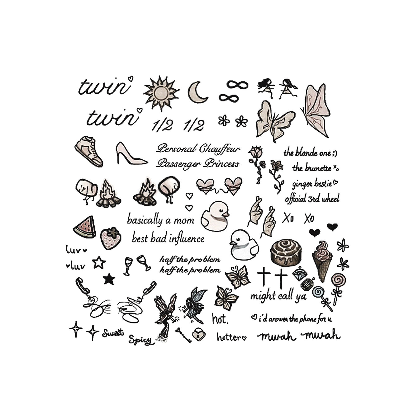 Twin - Temporary Tattoos