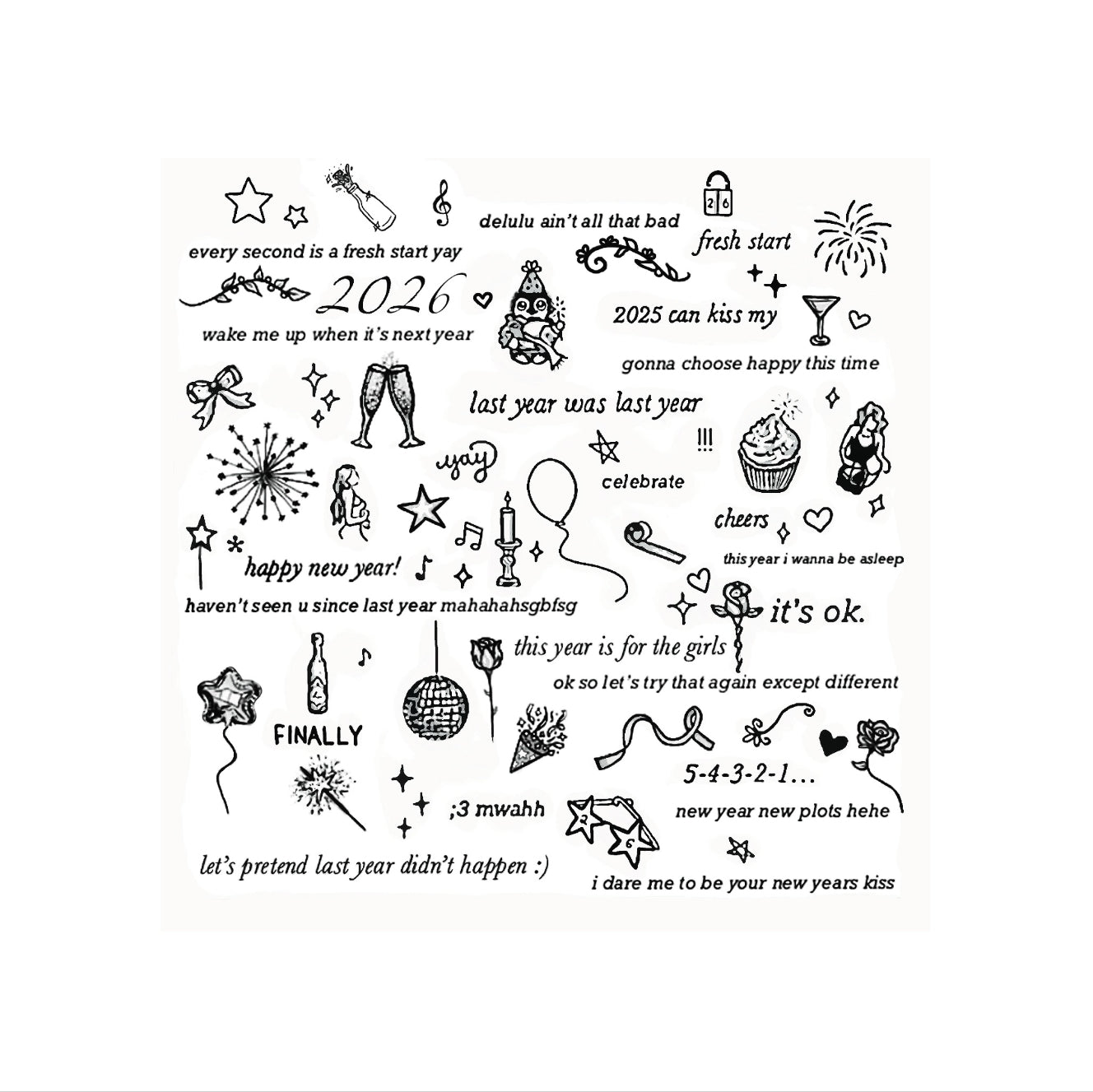 New Years Eve - Temporary Tattoos