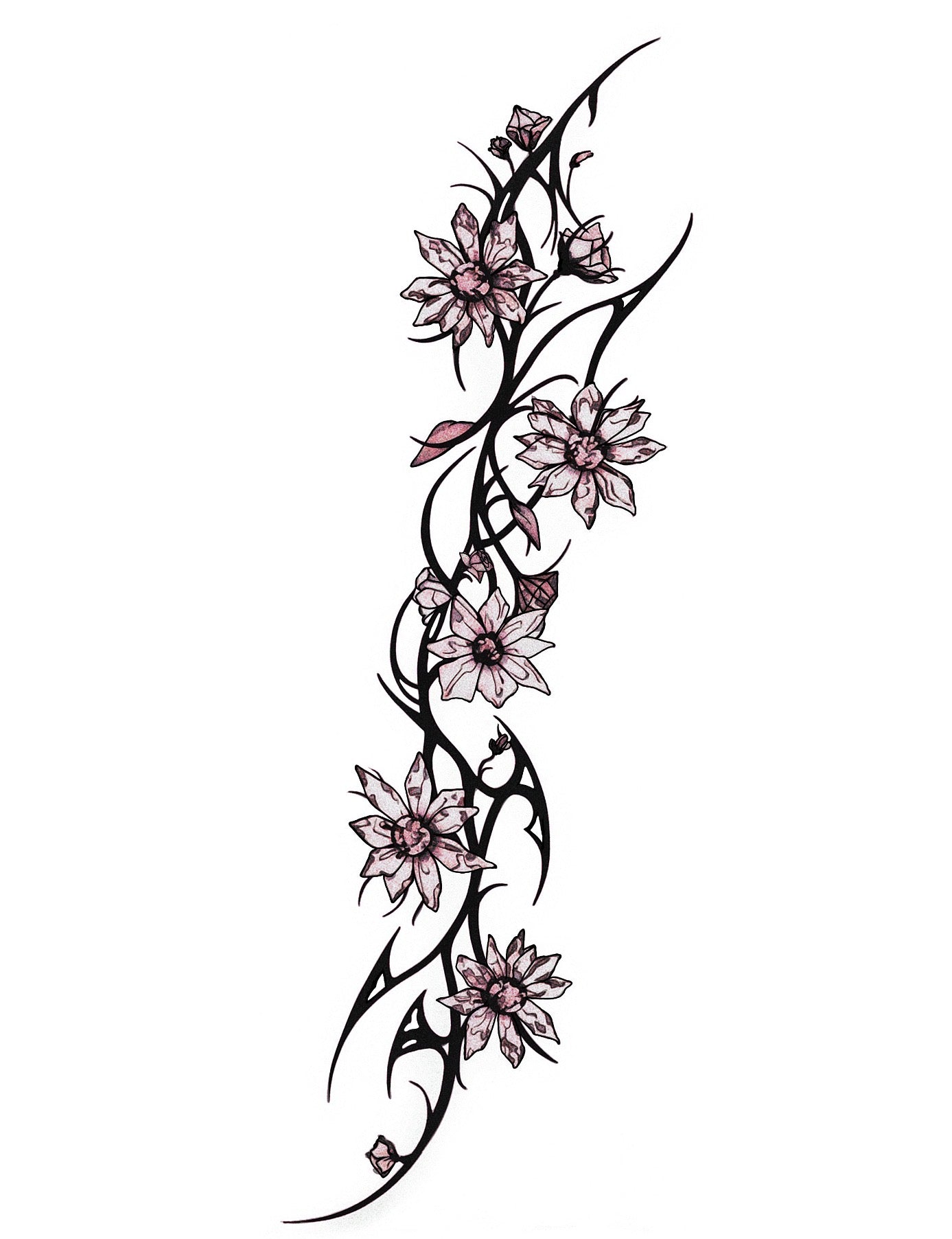 Floral Cybersigilism - Temporary Tattoo