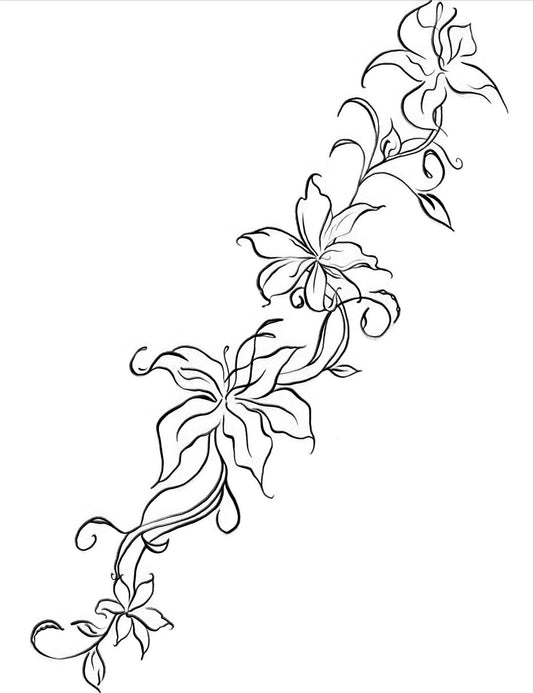 Floral Spine - Temporary Tattoo