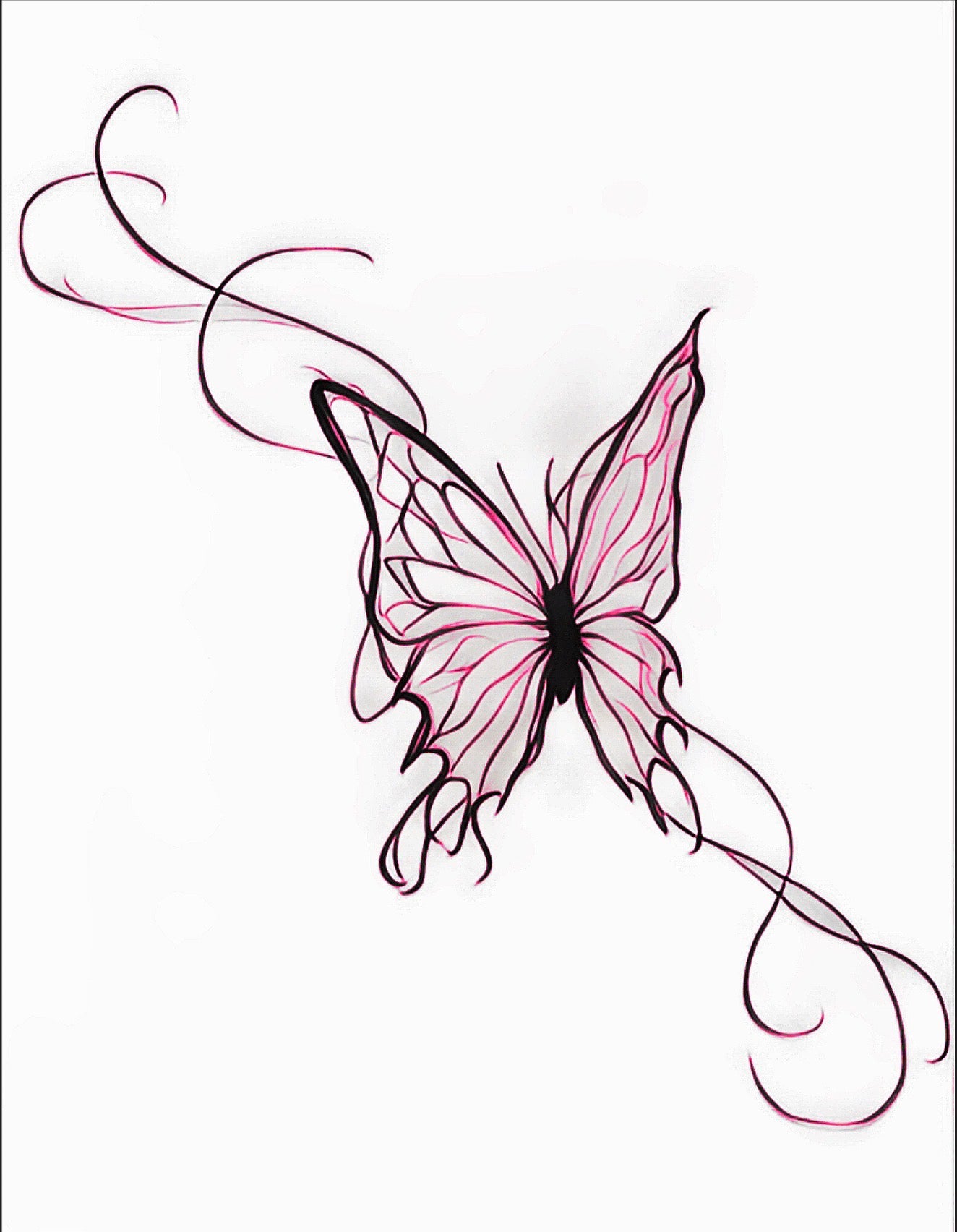 Wispy Butterfly - Temporary Tattoo