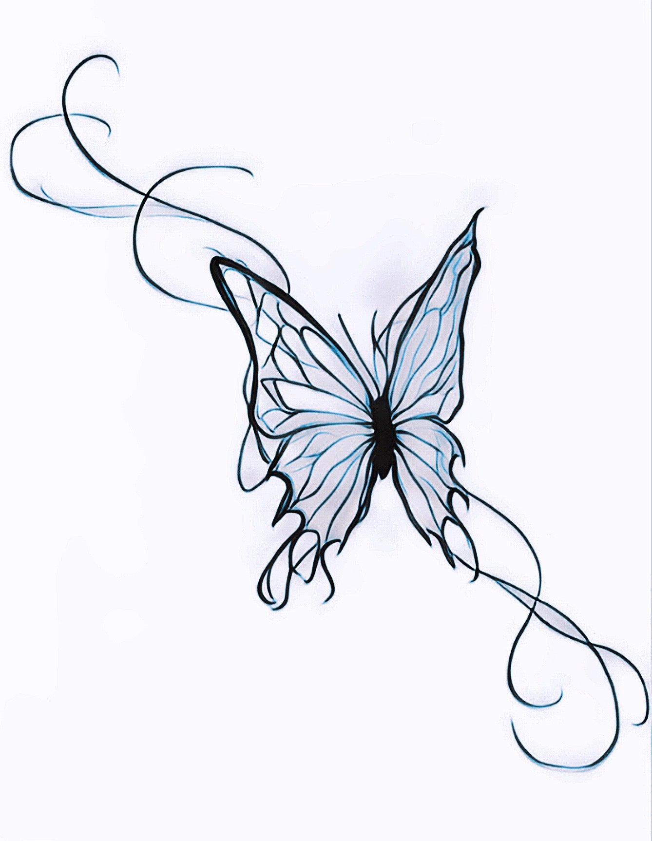 Wispy Butterfly - Temporary Tattoo