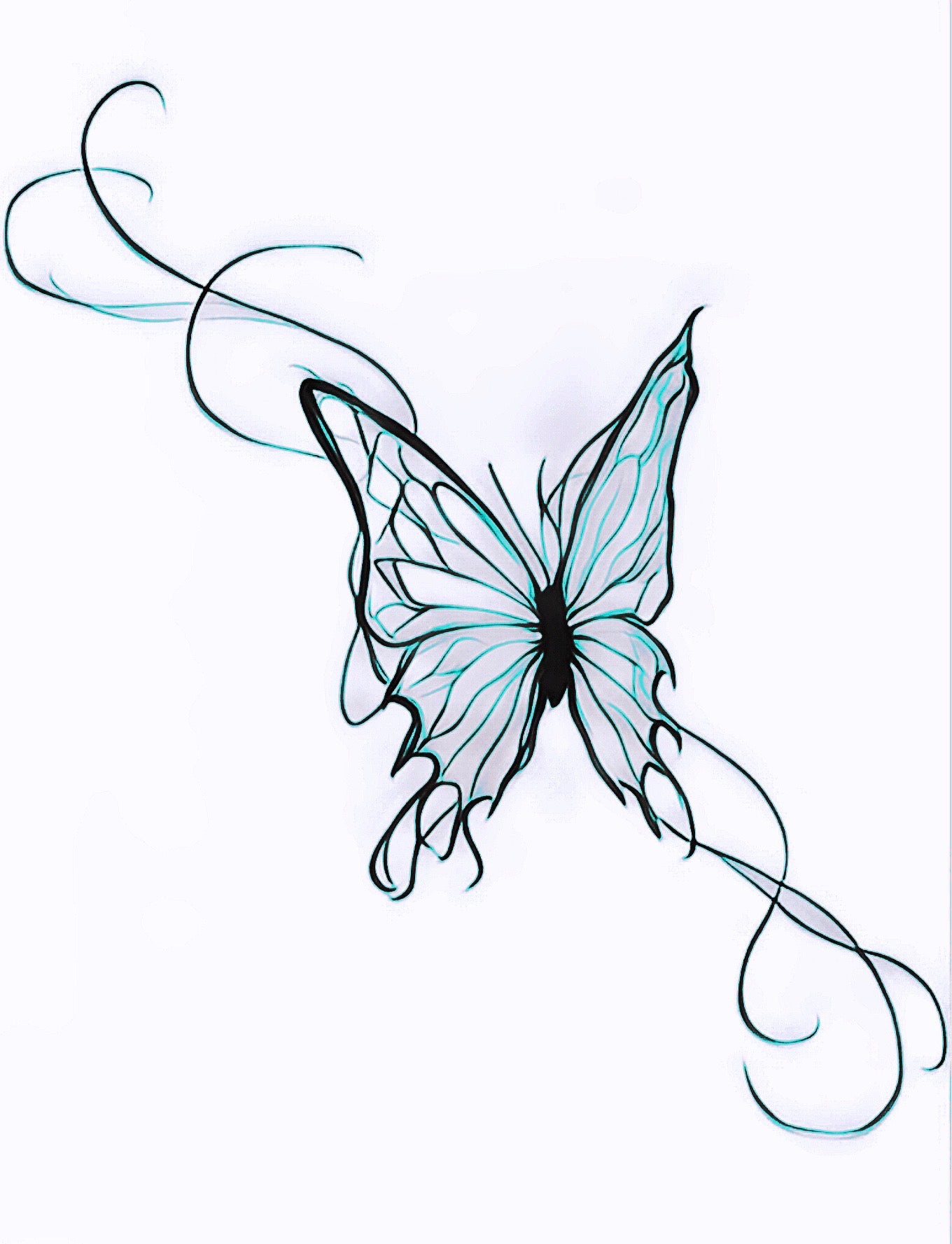 Wispy Butterfly - Temporary Tattoo