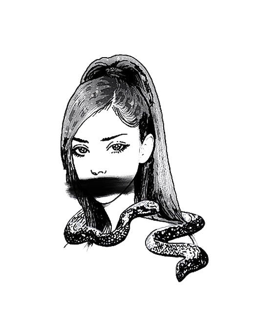 Snake, Girl - Temporary Tattoo