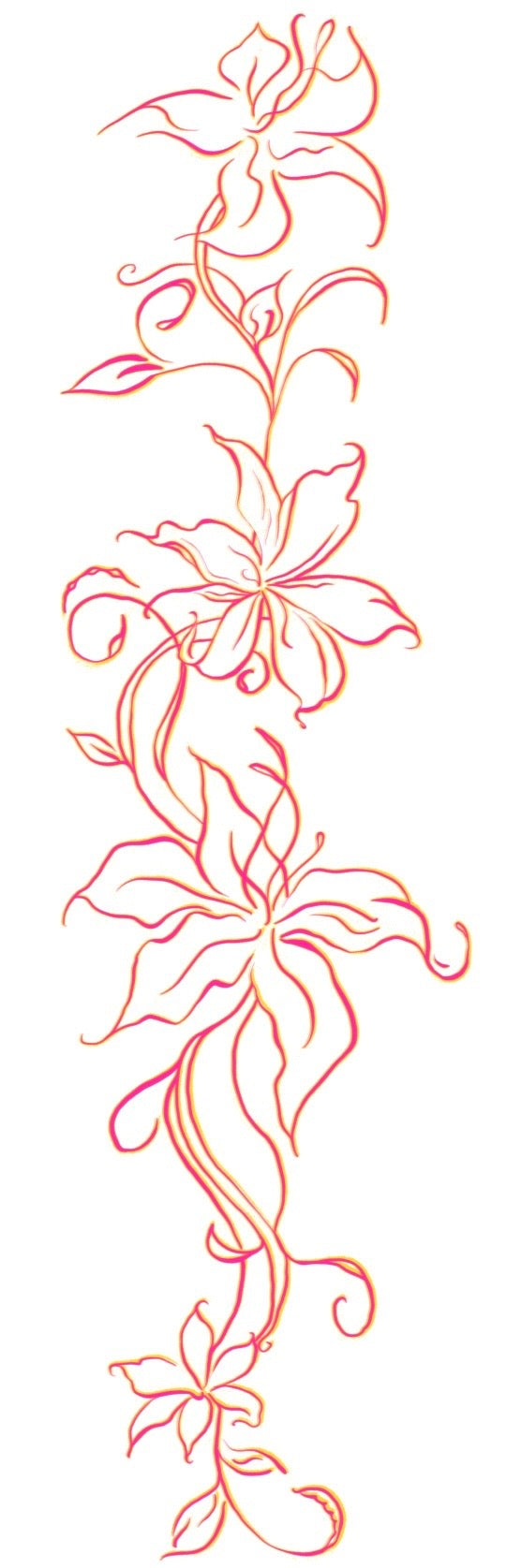 Floral Spine - Temporary Tattoo
